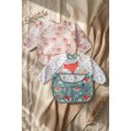 Babydonat Toddlepure 2'li Set Sıvı Geçirmez Uzun Kollu Bebek Mama Önlüğü - 6-24 Ay Blw Uyumlu, Ayı ve Tilki Desenli Faaliyet Önlüğü - Çok Renkli - Standart