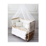 babyen1 Babyen 50*90 Krem Bebek Beşik Uyku Seti (4KENARLI)) Anne Yanı %100 Pamuk(BEŞİK HARİÇ)