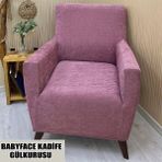Babyface Kadife Kumaş Tekli Koltuk & Berjer Koltuk Kılıfı - 110 x 110 cm - Gül Kurusu