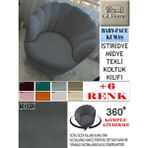 Babyface Kumaş Tekli & Berjer Koltuk Kılıfı, Papatya,istiridye, Midye Model Koltuk Kılıfı - 85 x 96 cm - Koyu Gri