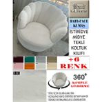 Babyface Kumaş Tekli & Berjer Koltuk Kılıfı, Papatya,istiridye, Midye Model Koltuk Kılıfı - 85 x 96 cm - Krem