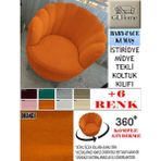 Babyface Kumaş Tekli & Berjer Koltuk Kılıfı, Papatya,istiridye, Midye Model Koltuk Kılıfı - 85 x 96 cm - Turuncu