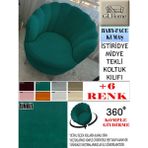 Babyface Kumaş Tekli & Berjer Koltuk Kılıfı, Papatya,istiridye, Midye Model Koltuk Kılıfı - 85 x 96 cm - Zümrüt