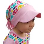 Babygiz %100 Pamuklu,el Yapımı,ekstra Yumuşak Kız Bebek Çocuk Vizyerli Kedi Desenli Şapka Bere - 4 - 6 Yaş - 6XA-Pembe