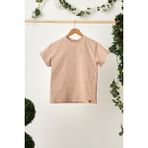 Babygiz Açık Kahve Kız Çocuk Kısa Kollu Bisiklet Yaka Terletmez, Rahat Pamuklu Penye T-Shirt - Açık Kahverengi - 7 - 8 Yaş