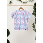 Babygiz Batik Kız Çocuk Kısa Kollu Bisiklet Yaka Terletmez, Rahat Pamuklu Penye T-Shirt - Renkli - 7 - 8 Yaş