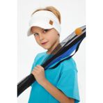 Babygiz Beyaz Erkek Uv Korumalı Katlanabilir Üstü Açık Yumuşak Siperli Pamuklu Penye Tenis Vizör Şapka - 4 - 6 Yaş