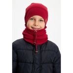 Babygiz Bordo Erkek Çocuk Şapka Bere Boyunluk Takım Pamuklu Kaşkorse - 4 - 6 Yaş
