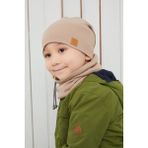 Babygiz Erkek Bebek Çocuk Sütlü Kahve Ip Detaylı Şapka Bere Boyunluk Takım Rahat %100 Pamuklu Kaşkorse - 4 - 6 Yaş - Kahverengi