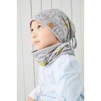Babygiz Erkek Çocuk Gri Figürlü 4 Mevsim Bere Boyunluk Takım Yumuşak Doğal %100 Pamuklu Penye - 14 Yaş