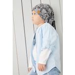 Babygiz Erkek Çocuk Gri Siyah Figürlü Ip Detaylı 4 Mevsim Şapka Bere Buff -yumuşak Doğal Penye