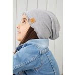 Babygiz Gri Kız Çocuk Bebek Şapka Bere Yumuşak %100 Pamuklu Penye Trend Seri