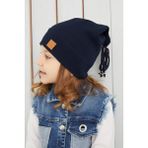 Babygiz Kız Bebek Çocuk Lacivert Şapka Bere El Yapımı Rahat Cild Dostu %100 Pamuklu Kaşkorse - 11 - 14 Yaş