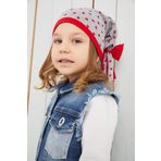 Babygiz Kız Çocuk Gri Kalp Desenli Şapka Bere Yumuşak Çift Katlı %100 Doğal Pamuklu Penye