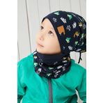 Babygiz Lacivert Figürlü Erkek Çocuk Bebek Bere Boyunluk Takım %100 Pamuklu Penye Çift Katlı Rahat Yumuşak