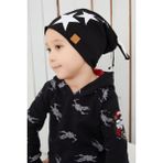 Babygiz Siyah Beyaz Fanatik Şapka Bere Yumuşak Çift Katlı Spor Pamuklu Penye - 1 - 3 Yaş - Siyah - Beyaz