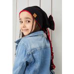 Babygiz Siyah Kırmızı Çocuk Bebek Şapka Bere Yumuşak %100 Pamuklu Penye Elit Seri