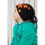 Babygiz Siyah Turuncu Erkek Çocuk Bebek Şapka Bere Yumuşak Çift Katlı Spor Pamuklu Penye - Siyah - Turuncu - 9 - 10 Yaş