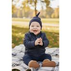 Babygiz Yenidoğan Kız Erkek Bebek %100 Pamuklu Penye Extra Yumuşak Hafif Terletmez Bere Lacivert