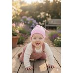 Babygiz Yenidoğan Kız Erkek Bebek %100 Pamuklu Penye Extra Yumuşak Hafif Terletmez Bere Pembe