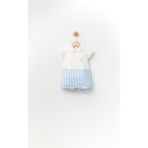 Babyhola %100 Pamuk Bisiklet Nakışlı Erkek Kız Bebek Şort Yazlık Bayramlık Tulum 13654 - Ekru - 9 - 12 Ay
