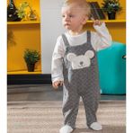 Babyhola %100 Pamuk Kız Erkek Bebek Tulum 13500 - Gri - 9 - 12 Ay