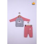Babyhola 6-24 Ay Planörlü Erkek Bebek Çocuk Eşofman Takımı 12040 - Kırmızı - 6 Ay