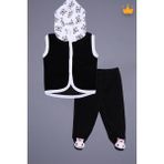 Babyhola Kadife Yelek Patikli Pantolon Unisex Bebek 2'li Set Siyah - 6 - 9 Ay - Mor