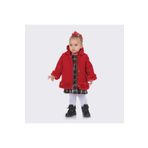 Babyhola Kız Bebek Çocuk Pamuk Astarlı Kapüşonlu Kürk Detaylı Kaşe Kaban Kışlık