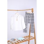 Babyhola Pamuk Bluz Ekose Pantolon Kız Çocuk Salaş Takım 1153 - 1 Yaş - Beyaz