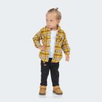 Babyhola Velsoft Astarlı Ceket Kot Pantolon Erkek Çocuk 2'li Takım 12590 - 4 Yaş - Sarı