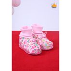 Babyhola Yılbaşı Temalı Patik Kaydırmaz Taban Makosen İlk Adım Ayakkabısı Pembe 85003