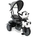 BabyHope 127 Little Panda Ebeveyn Kontrollü Tenteli Müzikli Tricycle Üç Teker Bisiklet GRİ Beyaz - Gri