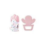 Babyjem 2'li Diş Kaşıma Seti Diş Kaşıyıcı Eldiven Diş Kaşıyıcı Kaktüs Pembe