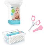 Babyjem Bebek Tırnak Makası Pembe + Bebek Temizleme Pamuğu + Bebek Kulak Çubuğu 60 Adet