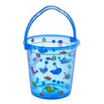 BabyJem Mavi Desenli Bebek Banyo Kovası
