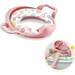 Babyjem Mega Klozet Adaptörü 064 Soft Pembe Yumuşak Oturma Yeri ve Güçlendirilmiş Kenar Tutma - Toz Pembe
