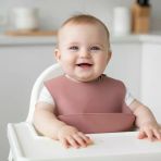 Babyjem Mini Silikon Mama Önlüğü Mocha