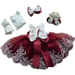 Babylia Bebeğime Cici Kız Bebek Lüks Mevlüt Ve Kına Elbisesi - 0 - 3 Ay - Bordo