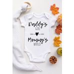 BabyLimon Kız Bebek Beyaz Babasının Kızı Annesinin Dünyası Çıtçıtlı Body Zıbın
