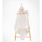 Babyline Aş Paraşütlü Ayı Nakışlı Bebek & Çocuk Havlu - Beyaz - Pembe