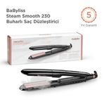 BaByliss Steam Smooth 39mm 230 Derece 5 Isı Ayarı Turmalin Seramik İyon Etkili Buharlı Saç Düzleştirici ST493E