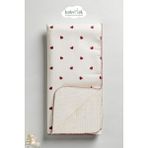 Babymet %100 Pamuk Çift Taraflı Müslin Pike Bebek Battaniyesi 100x100 cm – Kalp Desenli Beyaz