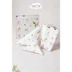 Babymet %100 Pamuk Müslin Bebek Ağız Mendili 6’lı 25x25 cm Ceylan Desenli– Yumuşak&Nefes Alabilir