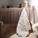 Babymet %100 Pamuk Müslin Pike Bebek Battaniyesi 100x100 cm – Çift Taraflı Balonlu Tavşan Desenli, Doğal&Yumuşak