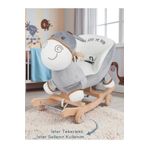 babymiss Tekerlekli Ve Ahşap Ayaklı Sallanan At, Eşek Peluş Oyuncak