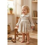 Babymod Bebe Yaka Çep Detaylı Şık Özel Gün Kız Bebek Elbise - 6 - 9 Ay - Bej