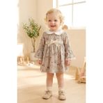 Babymod Bebe Yaka Dantelli 100% Pamuk Şık Kız Bebek Elbise - 3 - 6 Ay - Bej