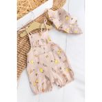 Babymod Fırfırlı Şapkalı Yazlık Müslin Kız Bebek Tulum - Pembe - 6 - 9 Ay