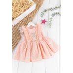 Babymod Fırfırlı Tüllü Sırt Dekolteli Yazlık Kız Bebek Elbise - 3 - 6 Ay - Somon